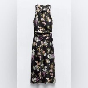 Zara Black Floral Maxi Dress